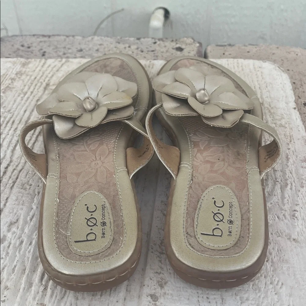 BOC Born Concept Floral Gold Thong Sandals 9 / 40.5